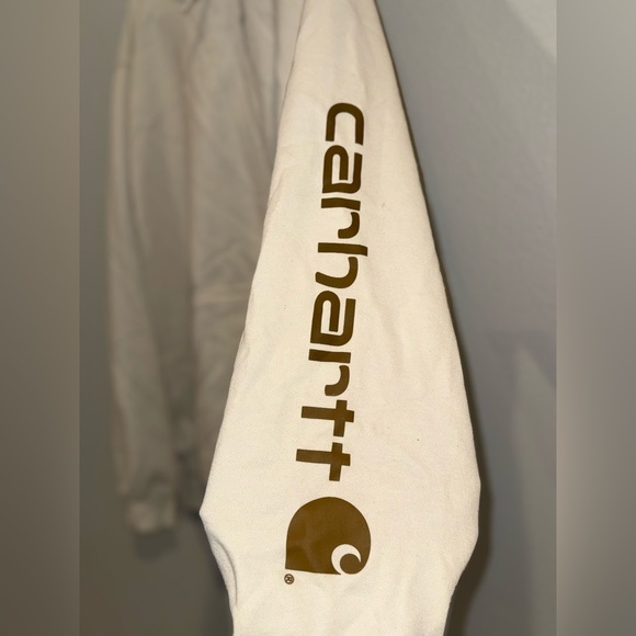 Carhartt Off-White Loose Fit Hoodie | Men’s Large | Cozy Neutral - Picture 2 of 6